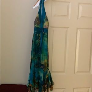 Teal halter floral dress